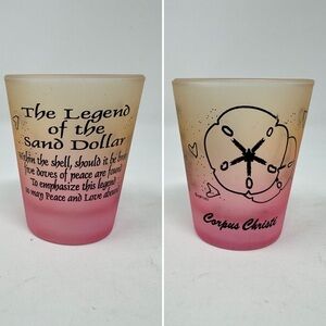 Corpus Christi Pink Frosted Sand Dollar Souvenir Shot Glass
